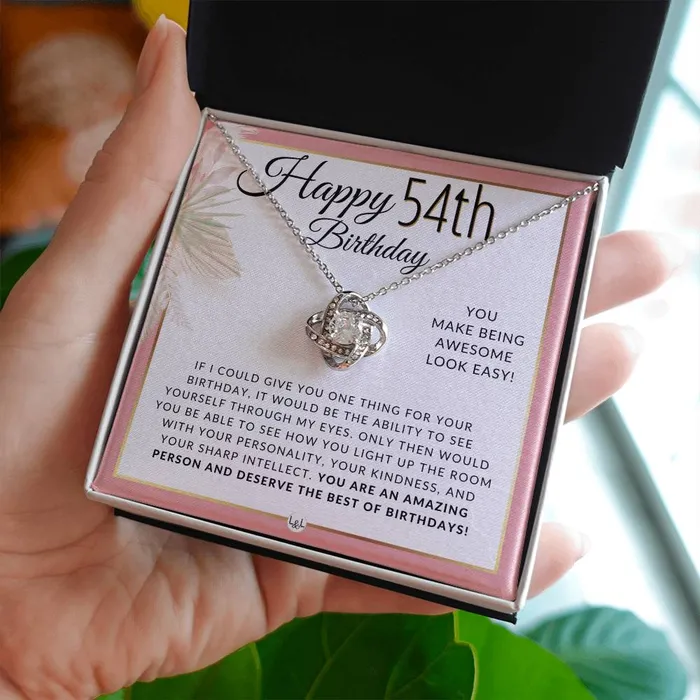 54th Birthday Gift Idea For Her Necklace For 54 Year Old Birthday Necklace For 54 Year Old Woman Beautiful Birthday Pendant Jewelry ShineOn Fulfillment Necklaces