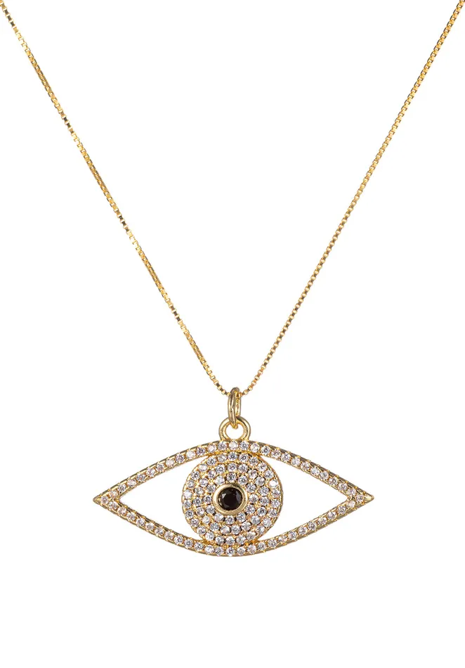 Addison CZ Evil Eye Pendant Necklace Eye Candy LA Necklaces