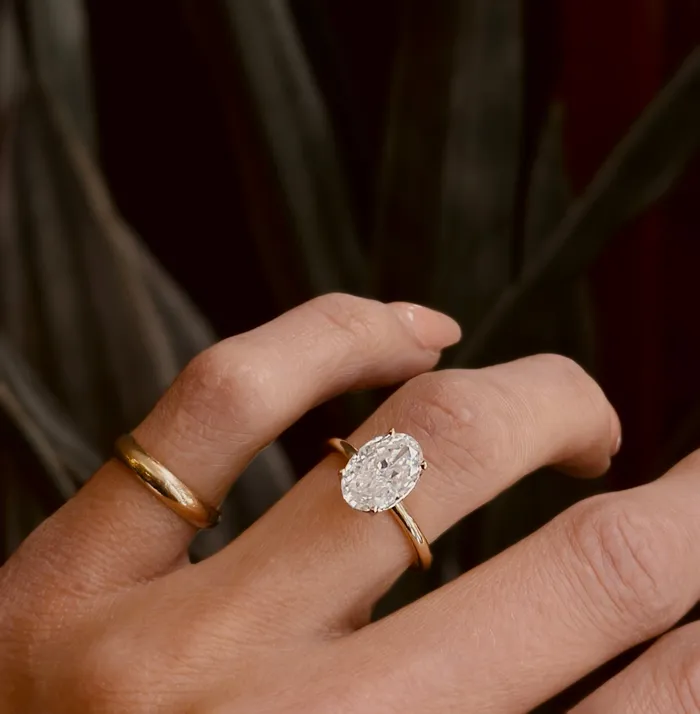 Ali Rings 10K Oval 35c Cut Moissanite Solitaire