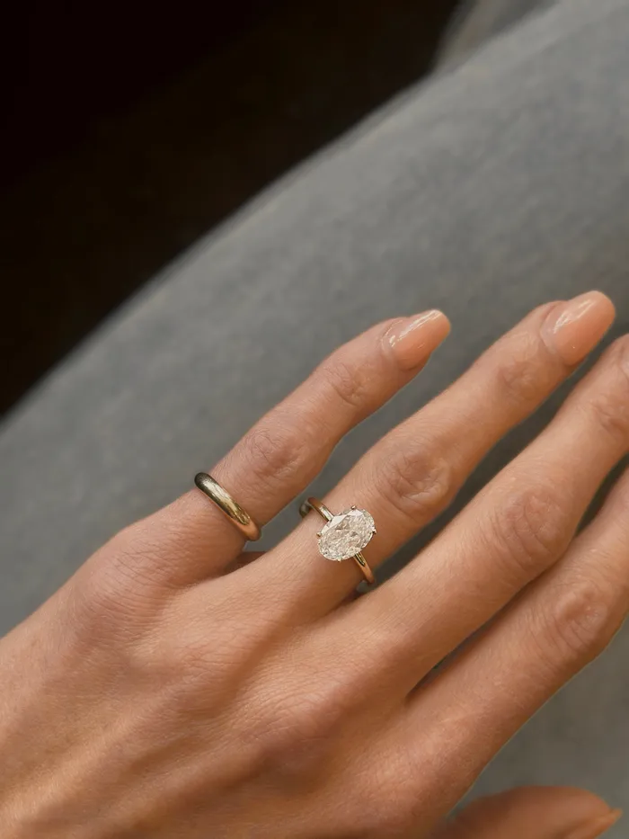 Ali Rings 10K Oval 35c Cut Moissanite Solitaire