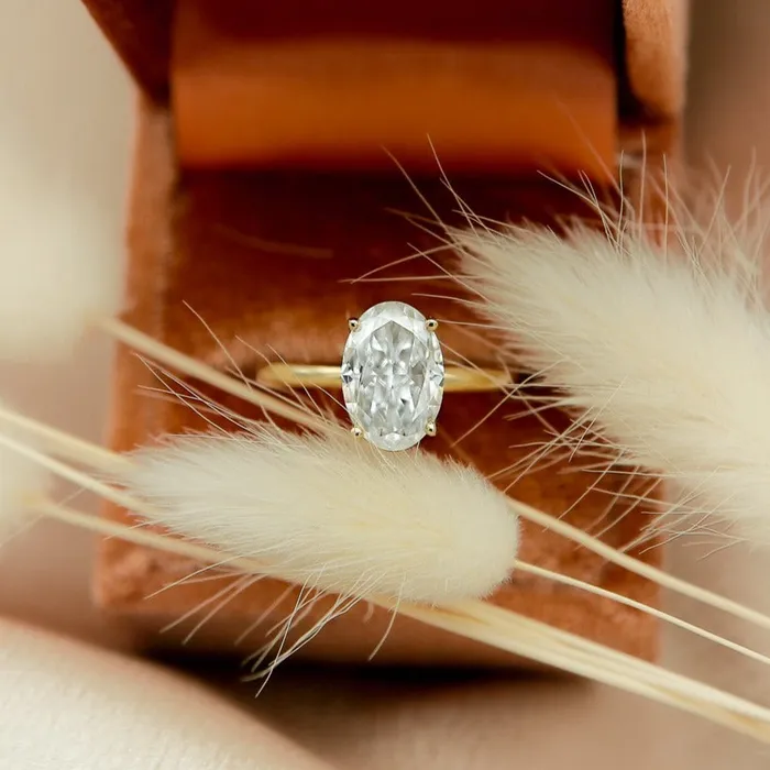 Ali Rings 10K Oval 35c Cut Moissanite Solitaire