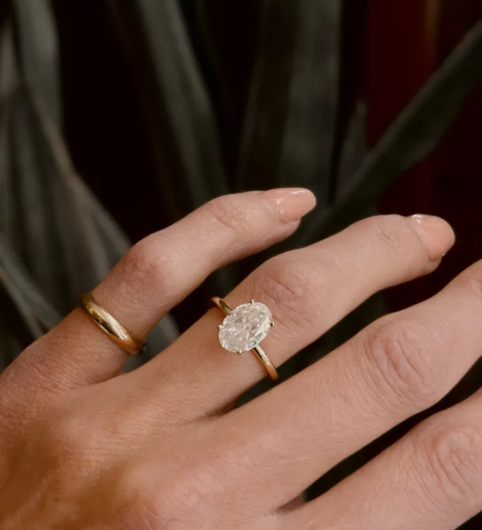 Ali Rings 10K Oval 35c Cut Moissanite Solitaire