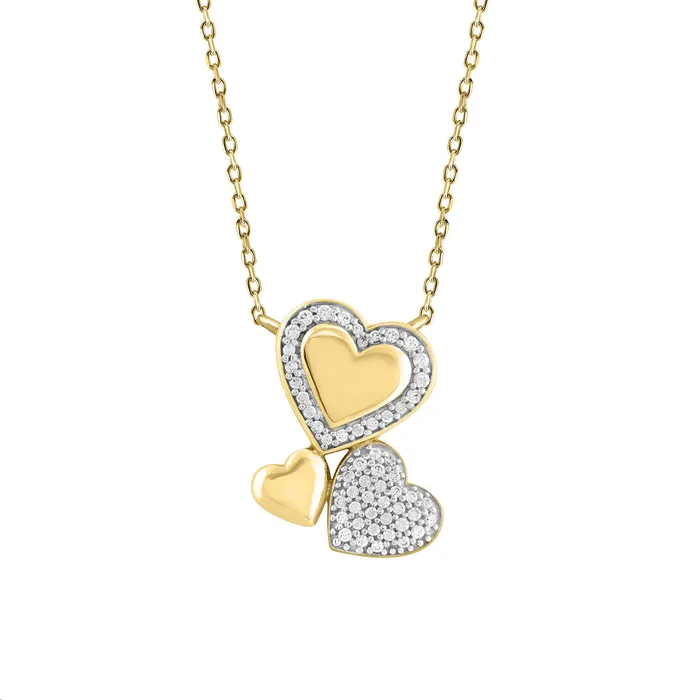 AV Necklaces LADIES NECKLACE 016CT ROUND DIAMOND 14K YELLOW GOLD