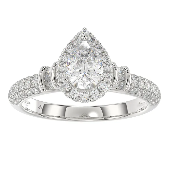 AV Rings LADIES RING 125CT ROUNDBAGUETTE DIAMOND 14K WHITE GOLD SI QUALITY AV Rings LADIES RING 125CT ROUNDBAGUETTE DIAMOND 14K WHITE GOLD SI QUALITY