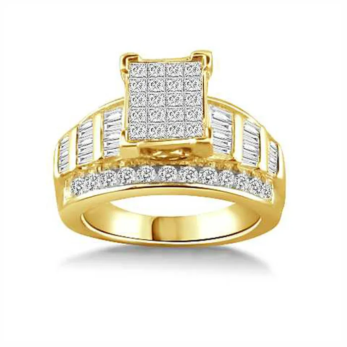 AV Rings LADIES RING 150CT ROUNDPRINCESSBAGUETTE DIAMOND 10K YELLOW GOLD AV Rings LADIES RING 150CT ROUNDPRINCESSBAGUETTE DIAMOND 10K YELLOW GOLD