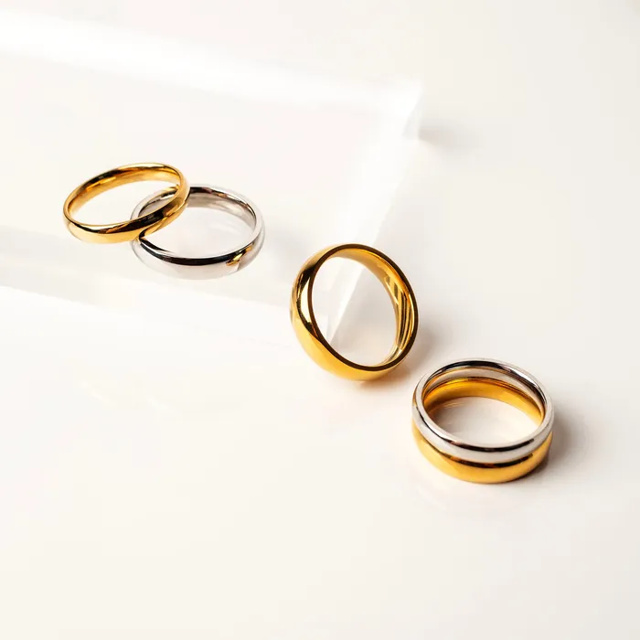 Banks High Shine Waterproof Stacking Ring Grayling Rings