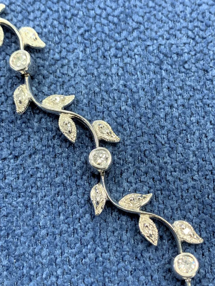 Beauvince Grape Vine Diamond Bracelet 109 ct Diamonds in White Gold Bracelets