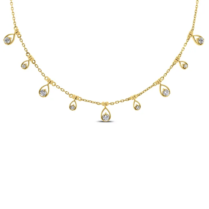 Beauvince Necklaces Drops of Jupiter Necklace 061 ct Diamonds in Yellow Gold