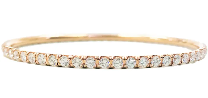 Beauvince PreStyled Sets Tennis Diamond Bangle 503 ct Diamonds in Rose Gold