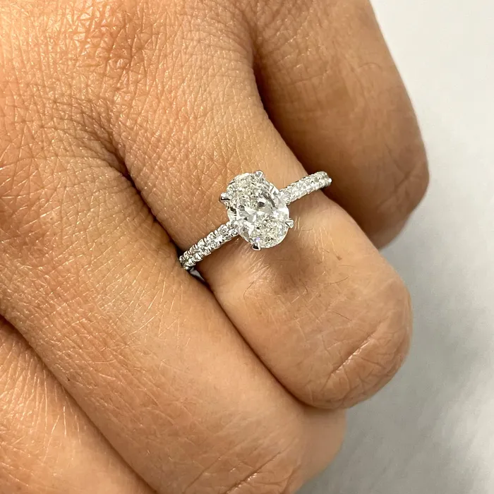 Beauvince Rings Beauvince GIA Certified 100 Carat Oval HVS2 Engagement Ring