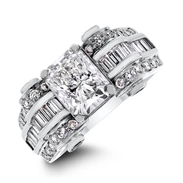 Beauvince Rings Memiore Engagement Ring 214 Radiant KSI2 EGLUSA Diamond in White Gold