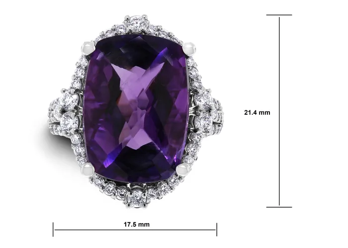 Beauvince Rings Purple Crush Amethyst Ring 1047 ct Amethyst Diamonds in White Gold