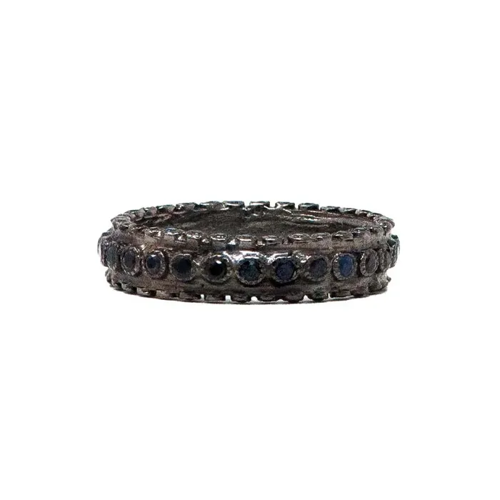 Black Sapphire Stack Eternity Band ARMENTA Rings