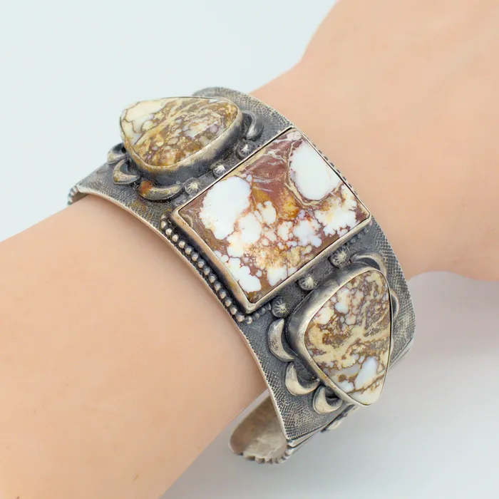Bracelets Crown Jewels Coin Aaron Parkett Handmade Navajo Sterling Silver Wild Horse Bracelet