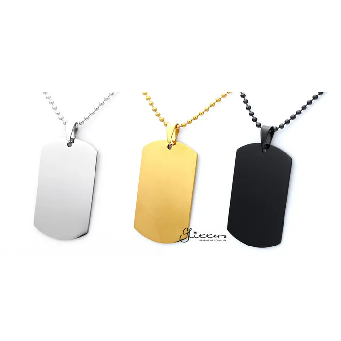 Bracelets Glitters Stainless Steel Dog Tag Necklaces Engravable Silver Gold Black Bracelets Glitters Stainless Steel Dog Tag Necklaces Engravable Silver Gold Black