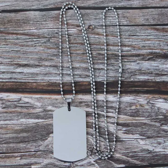 Bracelets Glitters Stainless Steel Dog Tag Necklaces Engravable Silver Gold Black