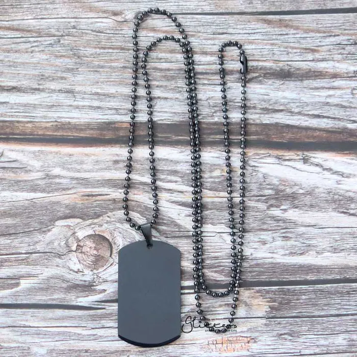 Bracelets Glitters Stainless Steel Dog Tag Necklaces Engravable Silver Gold Black