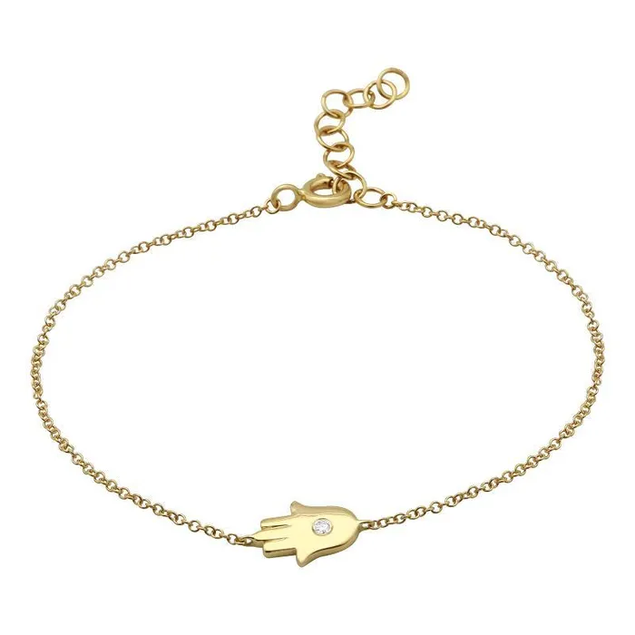 Bracelets Izakov Diamonds Fine Jewelry 14K Gold Diamond Accented Hamsa Bracelet