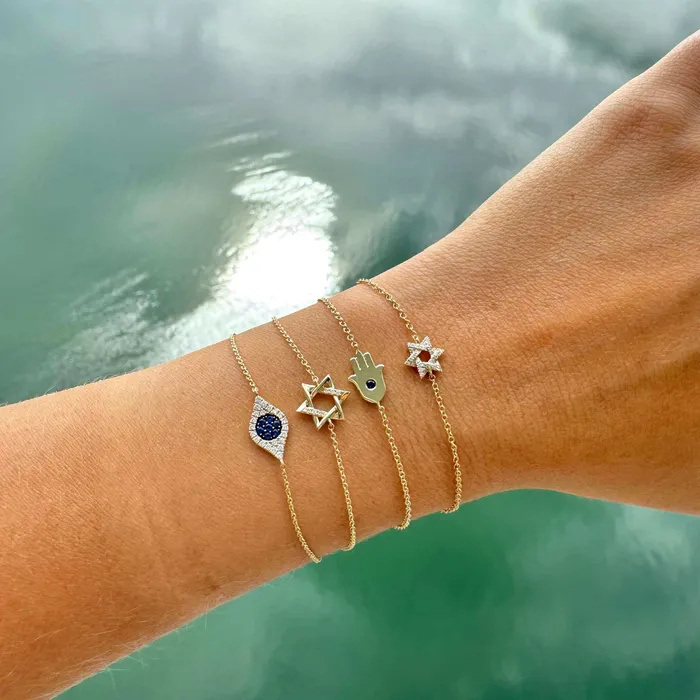 Bracelets Izakov Diamonds Fine Jewelry 14K Gold Diamond Accented Hamsa Bracelet