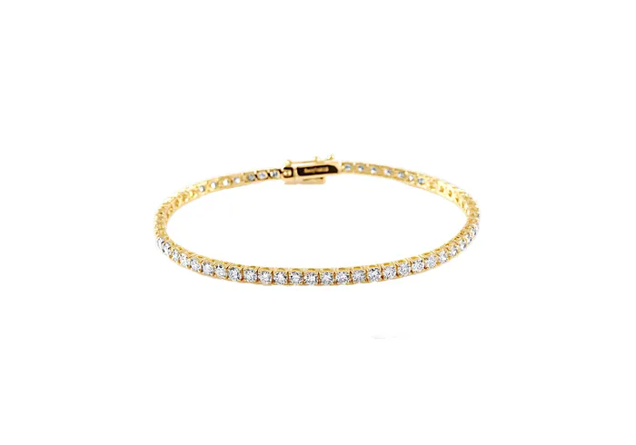 Bracelets MALAKAN DIAMOND CO 14K Yellow Gold Tennis Style Lab Grown Diamond Bracelet