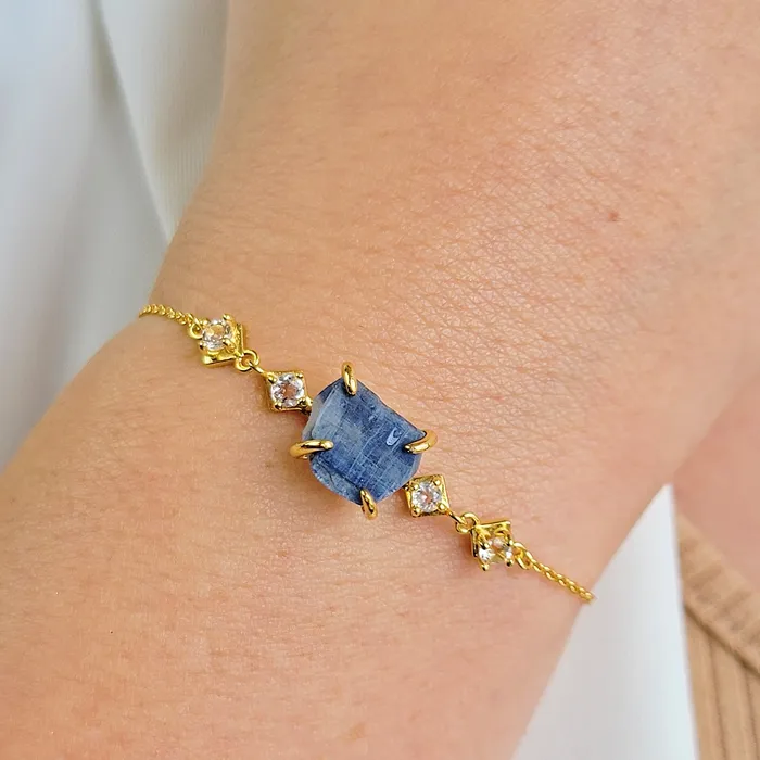 Bracelets Uniquelan Jewelry Raw Blue Kyanite Bracelet