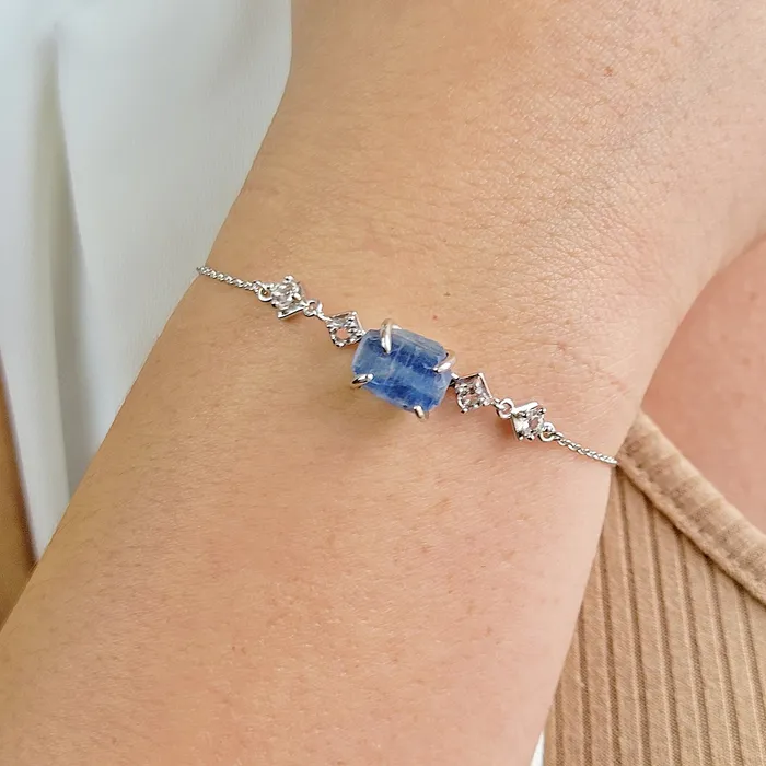Bracelets Uniquelan Jewelry Raw Blue Kyanite Bracelet