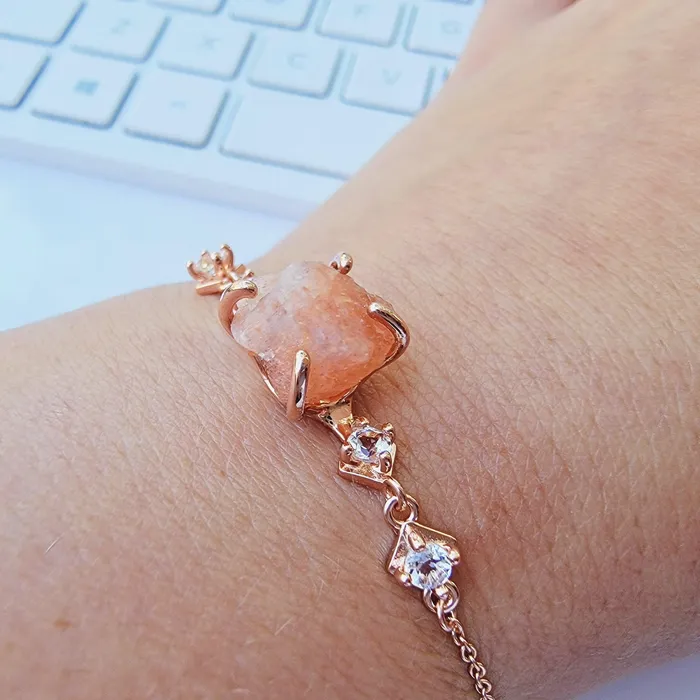 Bracelets Uniquelan Jewelry Raw Sunstone Chain Bracelet Bracelets Uniquelan Jewelry Raw Sunstone Chain Bracelet