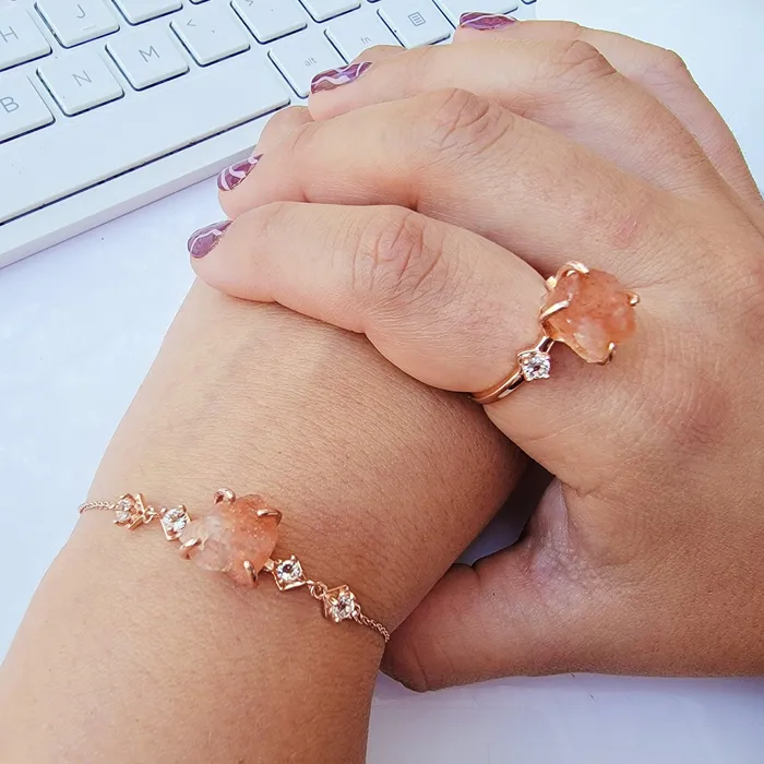 Bracelets Uniquelan Jewelry Raw Sunstone Chain Bracelet Bracelets Uniquelan Jewelry Raw Sunstone Chain Bracelet