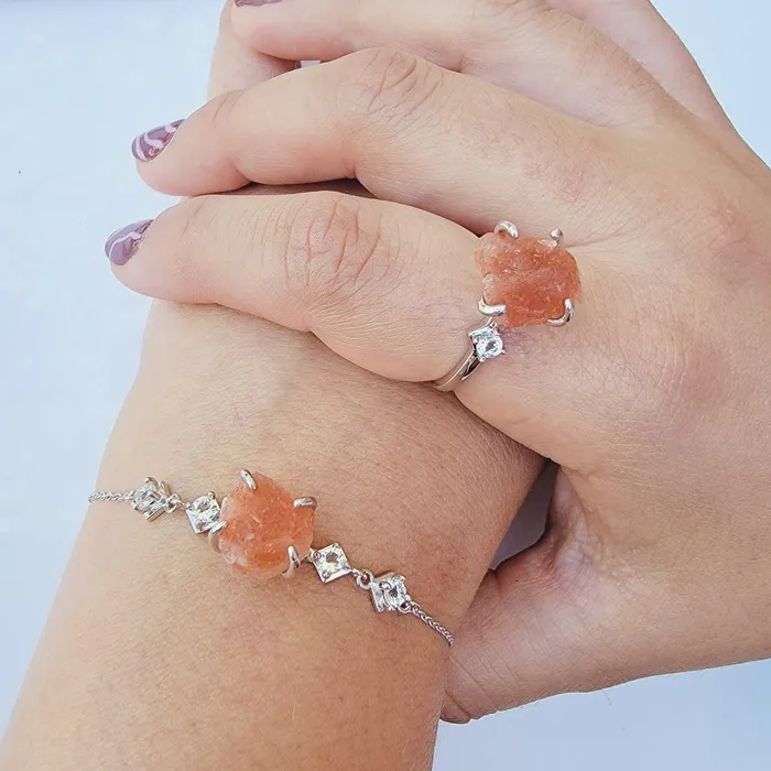 Bracelets Uniquelan Jewelry Raw Sunstone Chain Bracelet Bracelets Uniquelan Jewelry Raw Sunstone Chain Bracelet