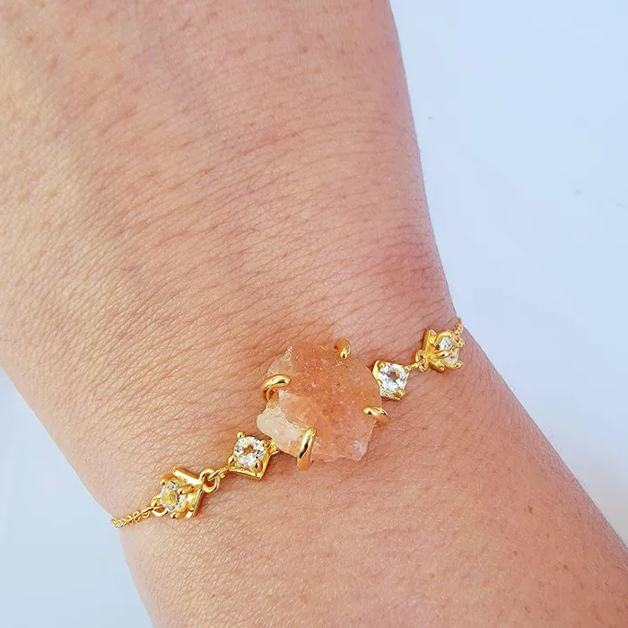Bracelets Uniquelan Jewelry Raw Sunstone Chain Bracelet Bracelets Uniquelan Jewelry Raw Sunstone Chain Bracelet