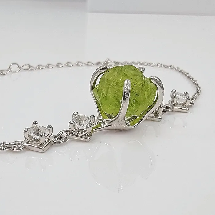 Bracelets Uniquelan Jewelry Real Raw Peridot Bracelet