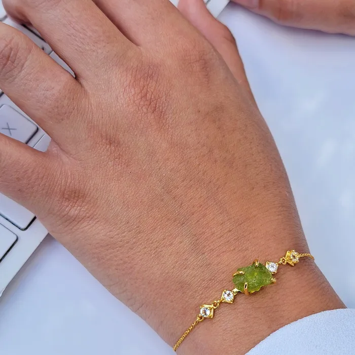 Bracelets Uniquelan Jewelry Real Raw Peridot Bracelet