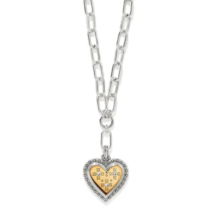 Brighton Necklaces Mosaic Heart Two Tone Necklace