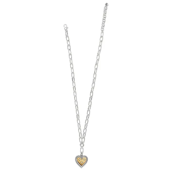 Brighton Necklaces Mosaic Heart Two Tone Necklace