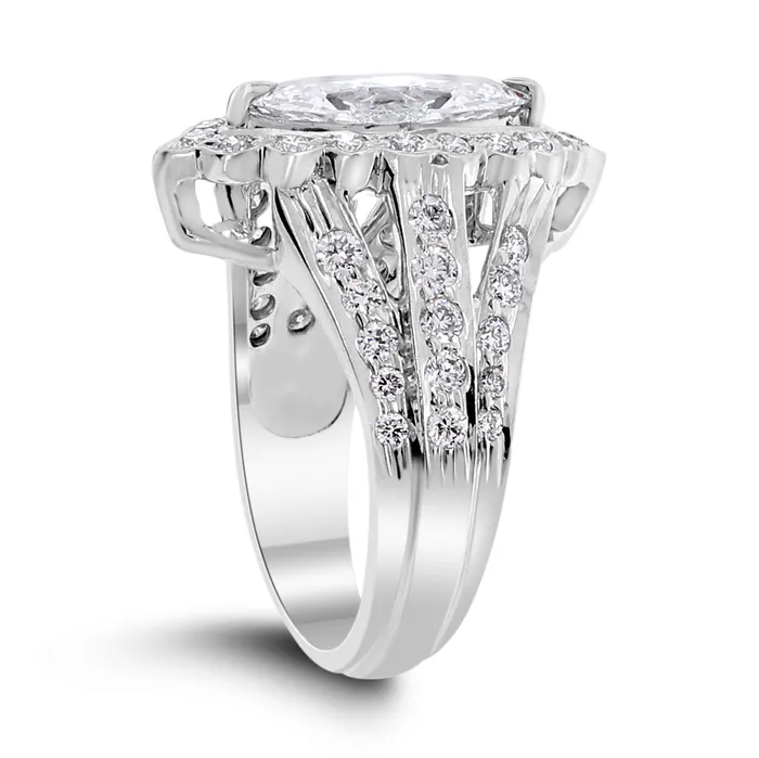 Cassandra Engagement Ring 125 ct Marquise HSI2 Diamond in White Gold Beauvince Rings