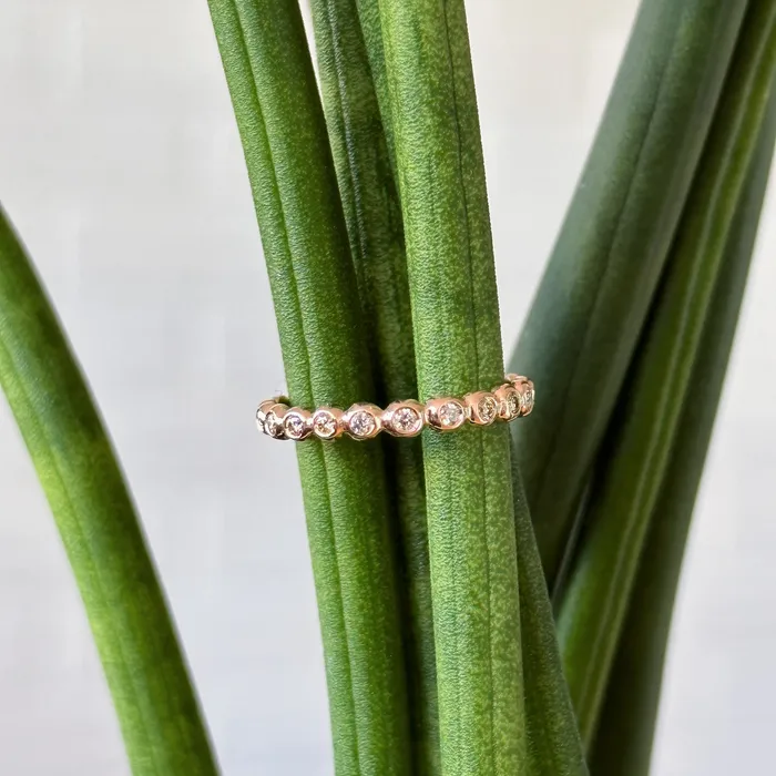 Champagne Diamond and Rose Gold Droplet Band Corey Egan Rings