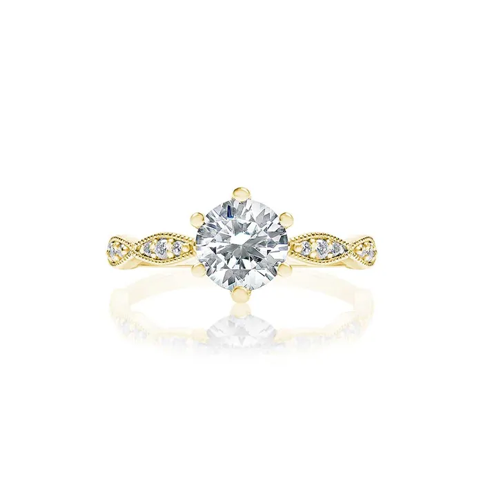 CLASSIQUE CREATIONS Rings 14K Yellow Gold Round Diamond Engagement Setting CLASSIQUE CREATIONS Rings 14K Yellow Gold Round Diamond Engagement Setting