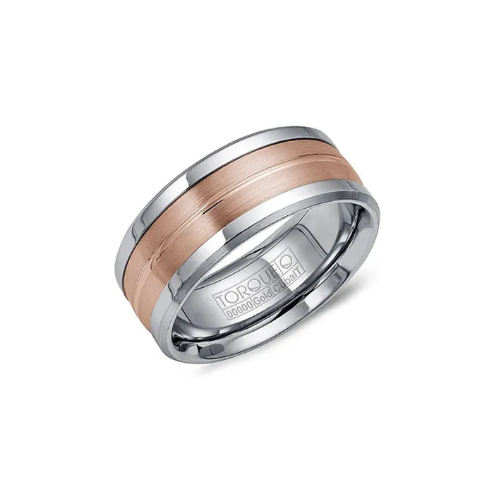 Cobalt 14K Rose Gold Inlay Band CROWN RING Rings