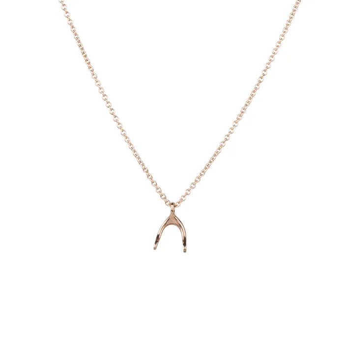 Corey Egan Necklaces Rose Gold Wishbone Necklace