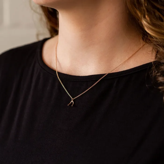 Corey Egan Necklaces Rose Gold Wishbone Necklace