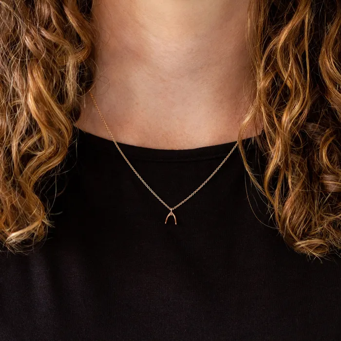 Corey Egan Necklaces Rose Gold Wishbone Necklace
