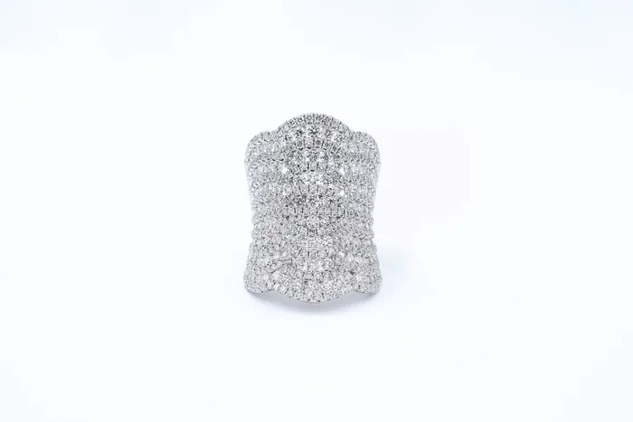 Crown Jewels Coin Rings 4 ctw Corset Diamond Ring 18k