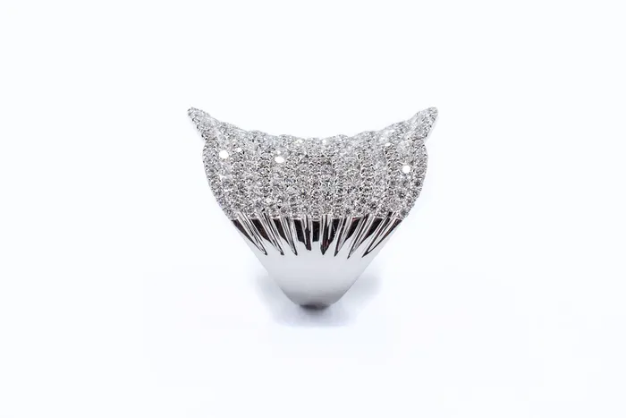 Crown Jewels Coin Rings 4 ctw Corset Diamond Ring 18k