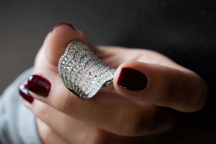 Crown Jewels Coin Rings 4 ctw Corset Diamond Ring 18k