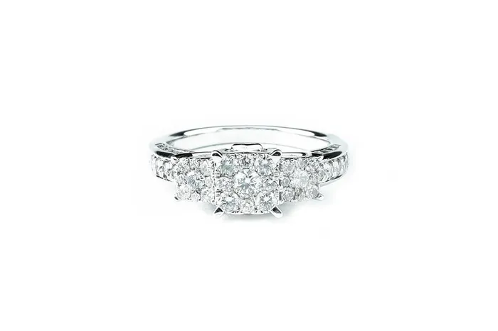 Crown Jewels Coin Rings Diamond Cluster Engagement Ring 110ctw 14k