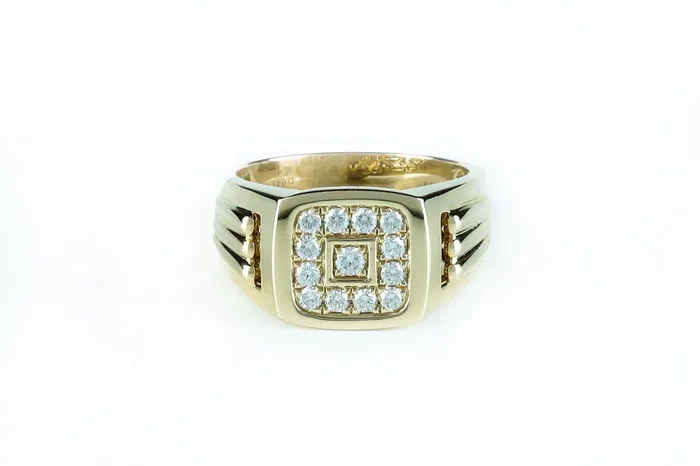 Crown Jewels Coin Rings Mens Diamond Ring 043ctw 14k