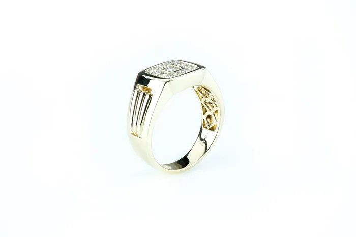Crown Jewels Coin Rings Mens Diamond Ring 043ctw 14k