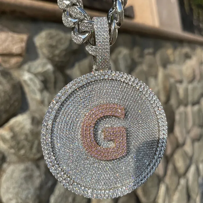 Custom Round Nameplate Pendant The Icetruck Necklaces Custom Round Nameplate Pendant The Icetruck Necklaces
