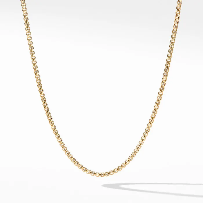 David Yurman 24 Box Chain Necklace in Brushed 18K Yellow Gold 27mm DAVID YURMAN INC Necklaces