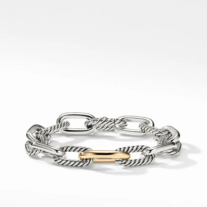 DAVID YURMAN INC Bracelets DY Madison Chain Bracelet in Sterling Silver with 18K Yellow Gold 11mm
